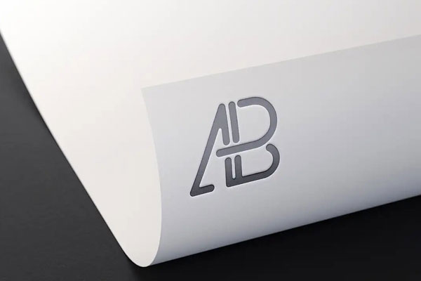 White Foil Logo Mockup On Black Background FREE PSD