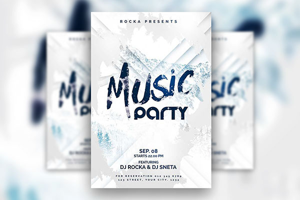 Winter Music Party Flyer Template with a Frosted Theme FREE PSD
