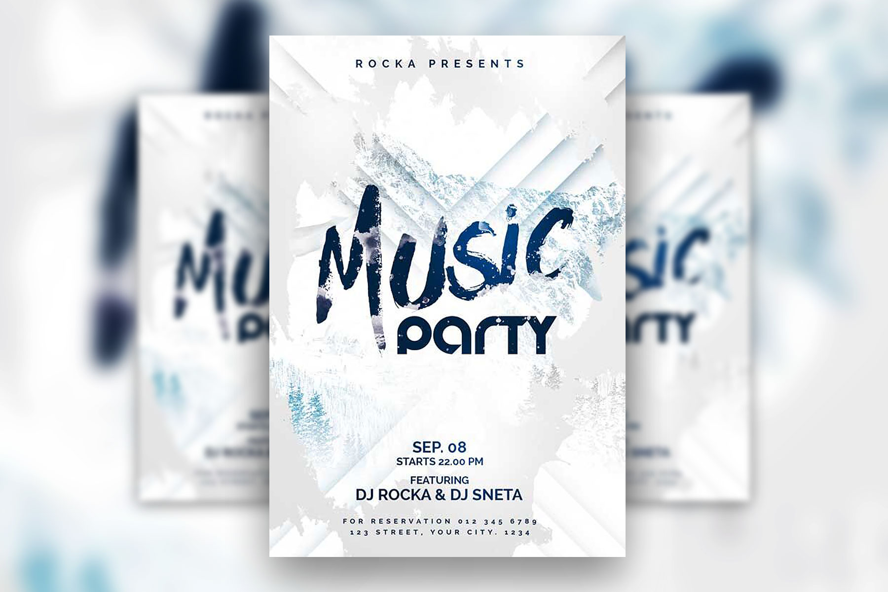 Winter Music Party Flyer Template with a Frosted Theme FREE PSD