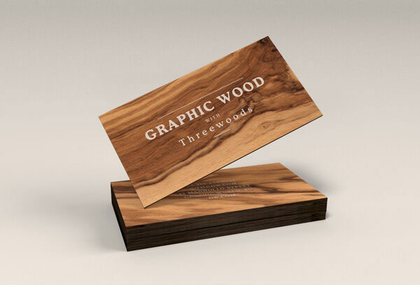 Wooden Business Cards Mockup FREE PSD
