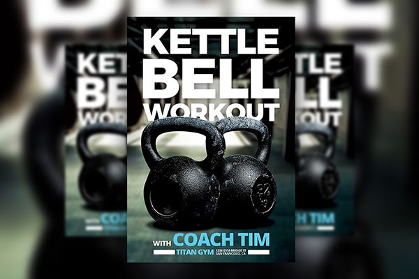 Workout Fitness Flyer Featuring Kettlebells Template FREE PSD