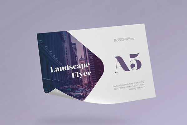 2 Mockups Featuring A5 Landscape Flyers in Different Views FREE PSD