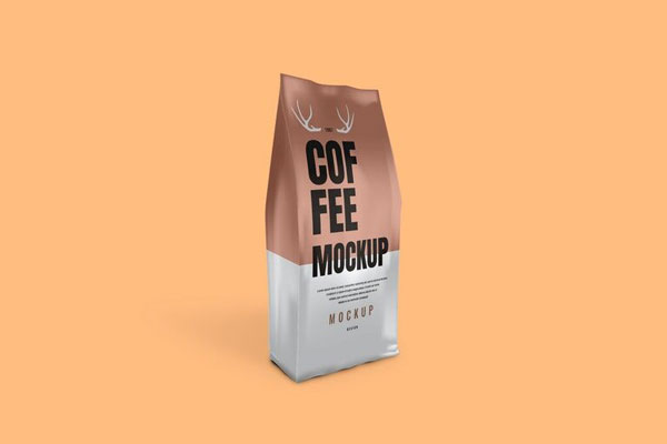 3/4 View of a Coffee Packaging Mockup FREE PSD