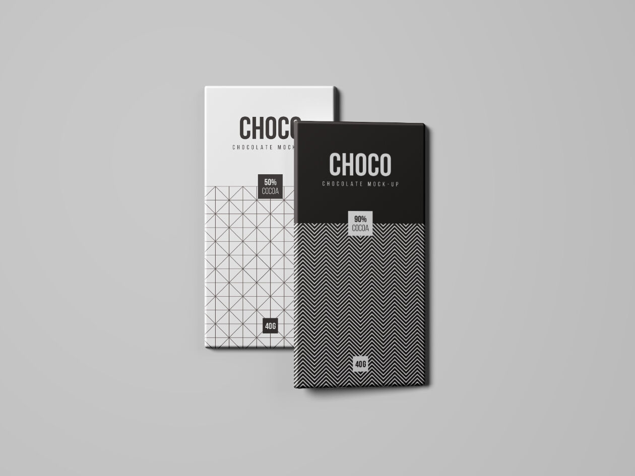 4 Chocolate Package Mockups with 4 Different Shots FREE PSD