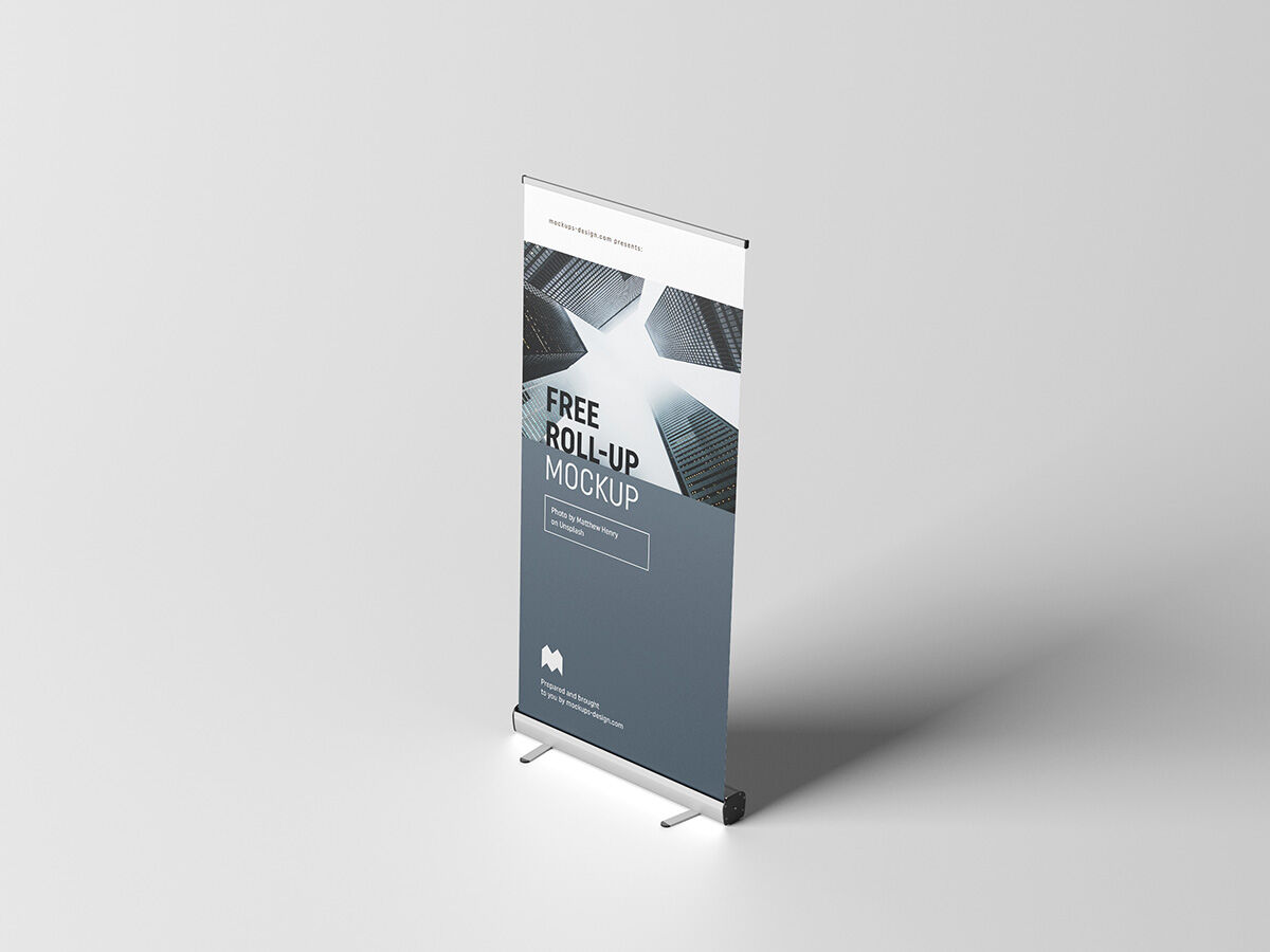 4 Vertical Roll Up Banner Stand Mockups FREE PSD