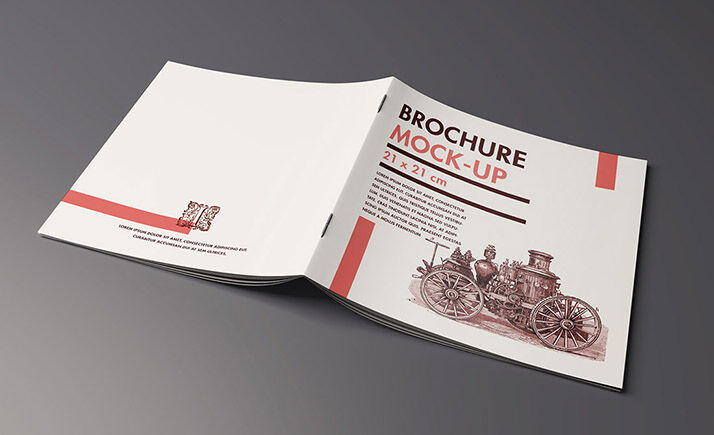 5 Perspective Square Brochure Mockups FREE PSD