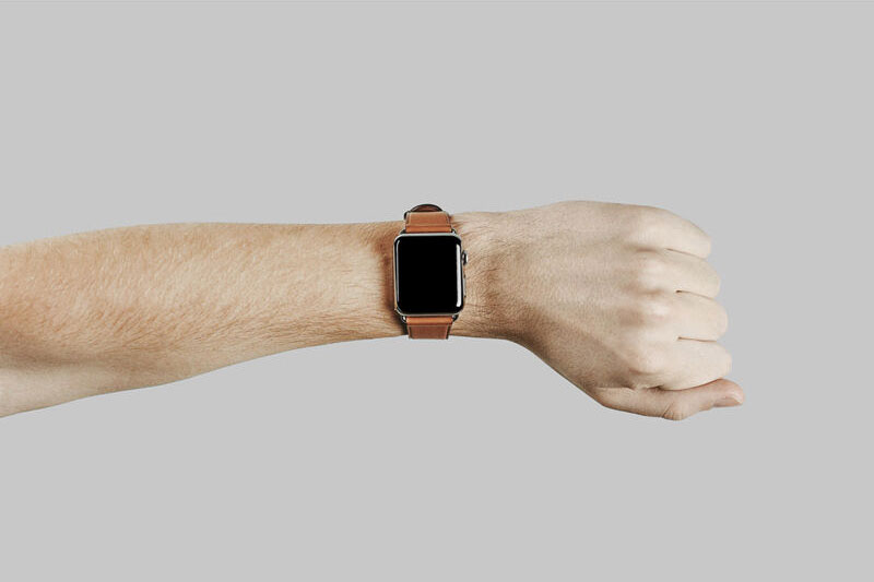 A Hand Wearing An Apple Watch Mockup FREE PSD