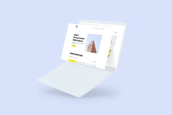 A Truly Minimal Mockup Showing a Notebook Screen FREE PSD