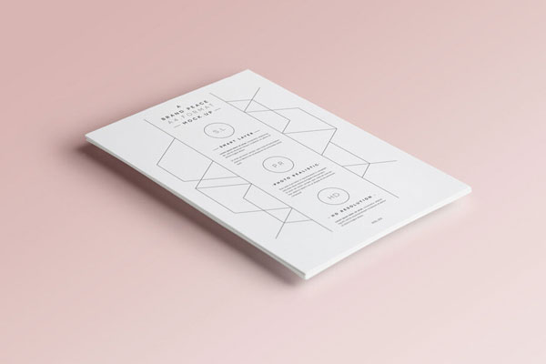 A4 Paper Mockup in Close up View FREE PSD