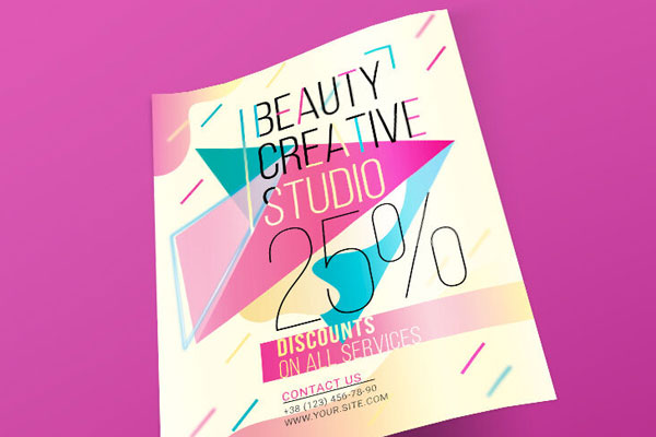 Abstract Beauty Salon Facebook Cover and Flyer Templates FREE PSD