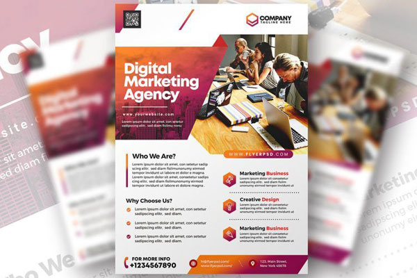 Abstract, Modern Corporate Flyer Template FREE PSD