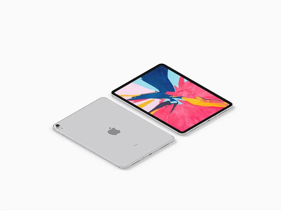 Back and Front Perspective iPad Pro 2018 Mockup FREE PSD
