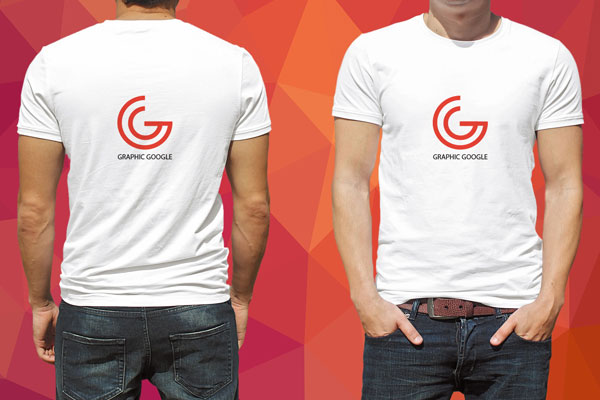 Back and Front Round Neck T-Shirt Mockup FREE PSD