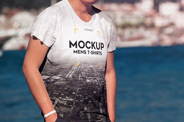 Back and Front View of a Man Wearing T-shirt Mockup FREE PSD