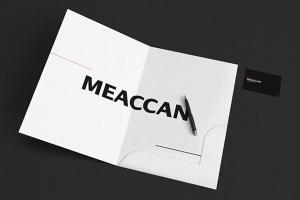 Black and White Stationery Mockup with Business Card and Pen FREE PSD