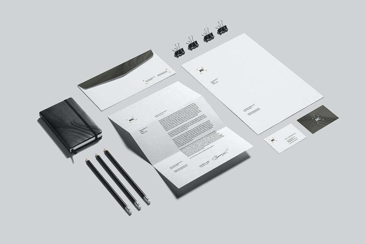 Branding Stationery Mockup Featuring Paper and Binder Clip (FREE ...