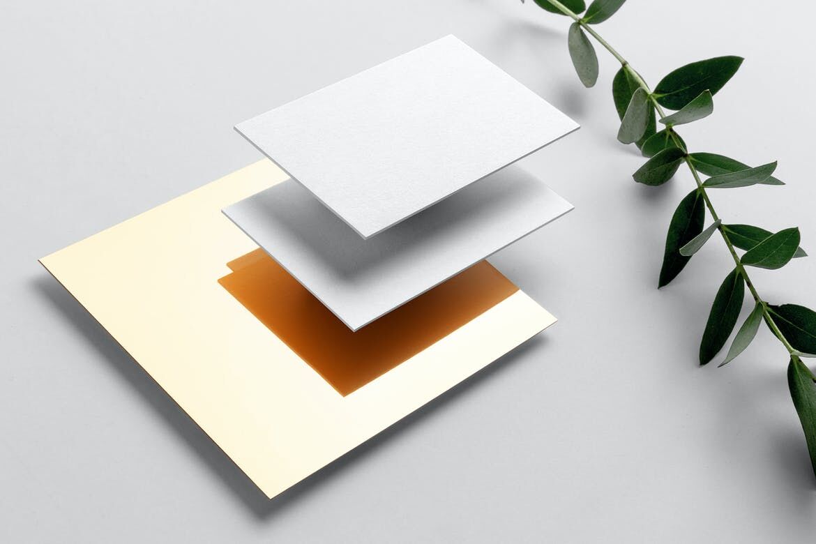 Business Card Mockup with Floral Design FREE PSD