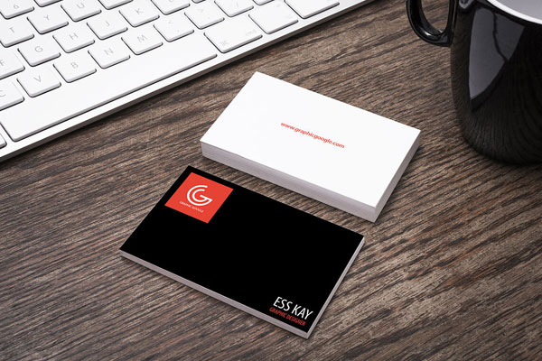 Business Card on Wooden Desk Mockup FREE PSD