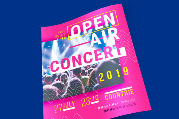 Clean Abstract Concert Flyer Template FREE PSD
