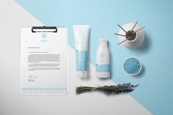 Cosmetics Mockup Scene With Related Items And Changeable Background FREE PSD
