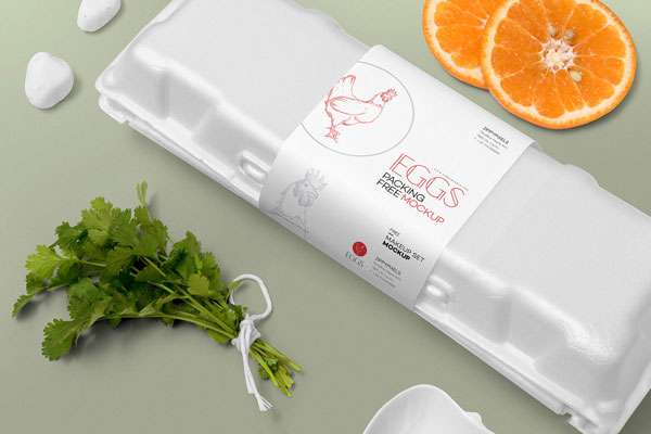 Egg Crate Wrapped In Packaging Sleeve Mockup FREE PSD