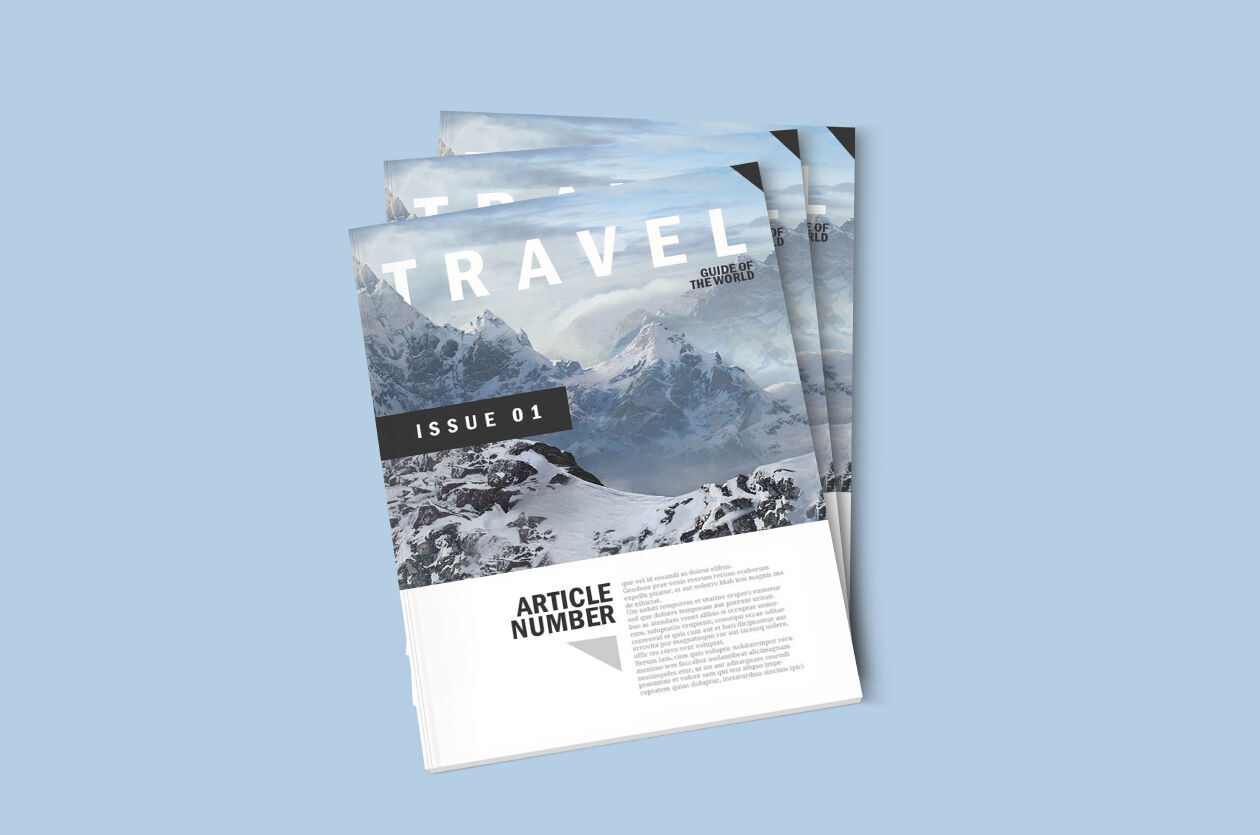 Five Mockups Showing Front, Back Cover and Inside of Magazine FREE PSD