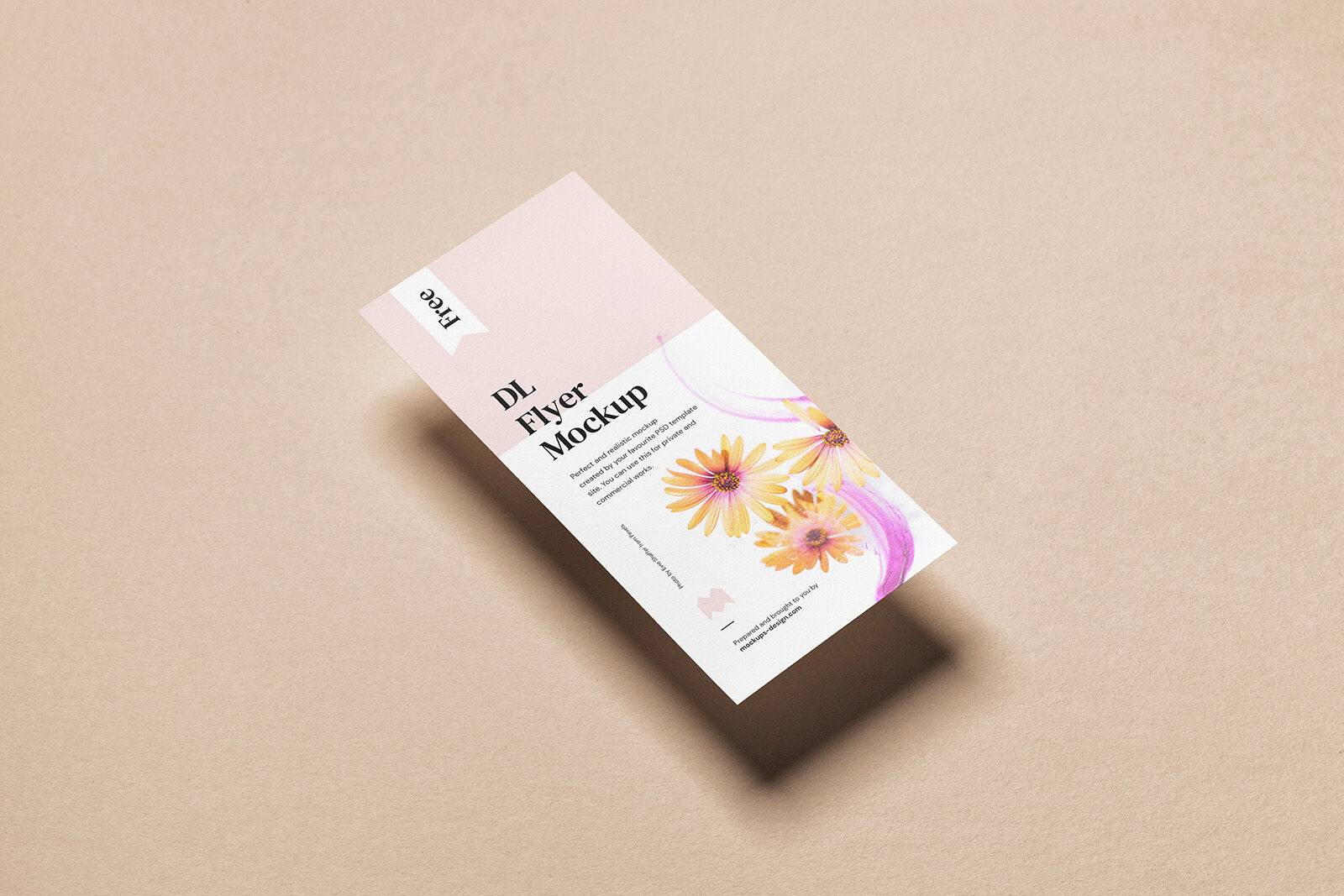 Floating DL Flyer Rack Card Mockup in Perspective Free Download