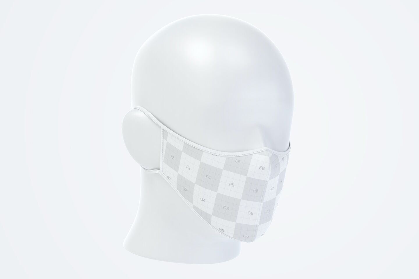 Front Half-side View Face Mask Mockup FREE PSD