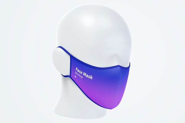 Half-Side View Face Mask Mockup Featuring a Girl Wearing It Free