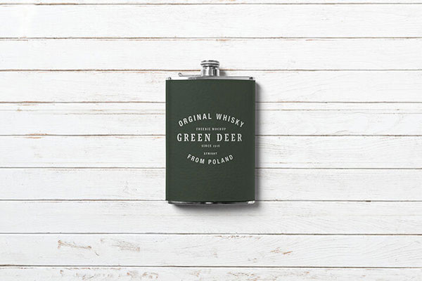 Front View Metal Hip Flask Mockup FREE PSD