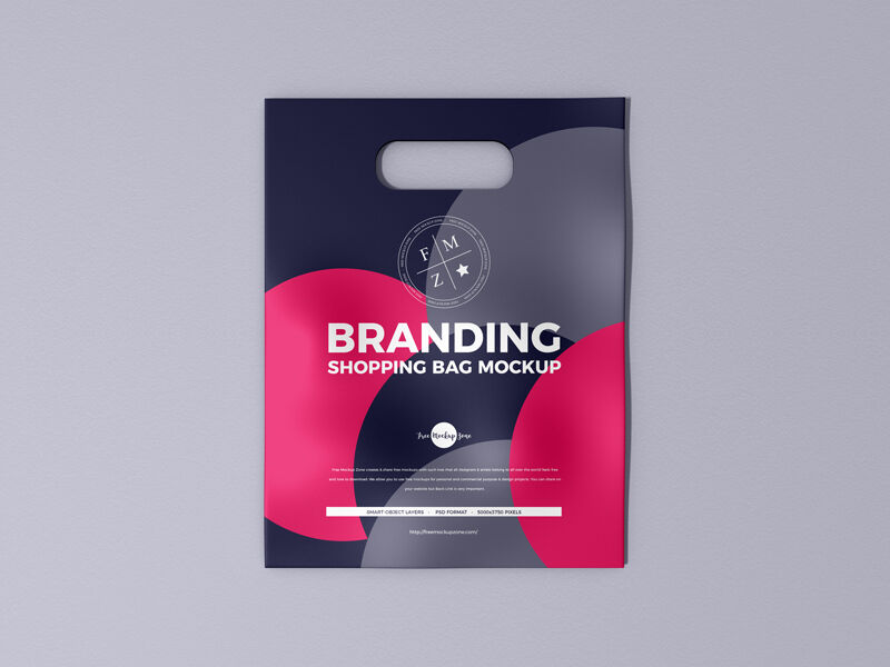 Front View of a Branding Shopping Bag Mockup FREE PSD