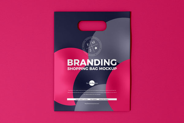 Front View of a Branding Shopping Bag Mockup FREE PSD