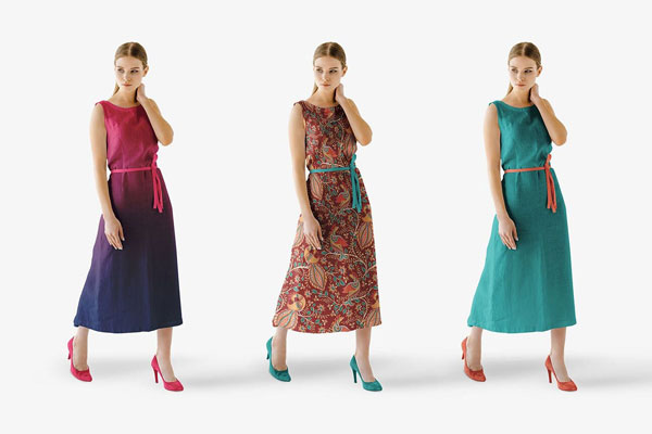 Girl Wearing Summer Dress with Belt and High Heels Mockup FREE PSD
