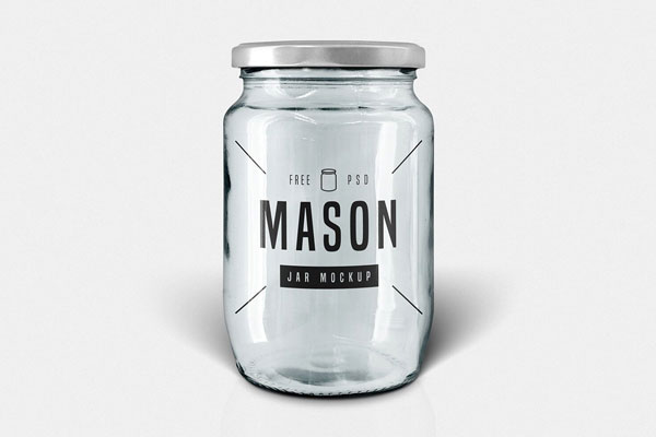 Glass Jar Mockup With Metal Cap FREE PSD