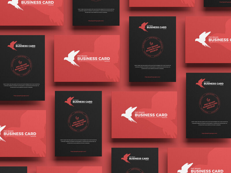 Grid Brand Business Card Mockup FREE PSD