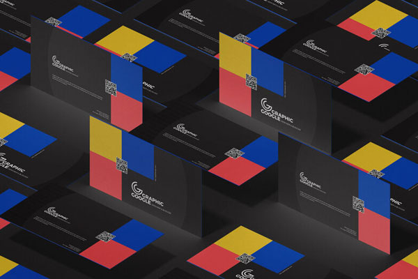 Grid Style Mockup Featuring Business Cards in Different Positions FREE PSD