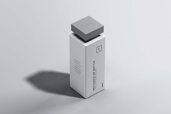 Highly-customizable Rectangular Matt Bottle on a Solid Background FREE PSD