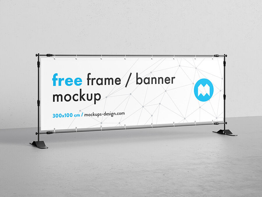 Horizontal standing Banner Frame Mockup FREE PSD