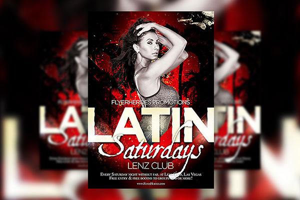 Latin Night Party Flyer Template FREE PSD