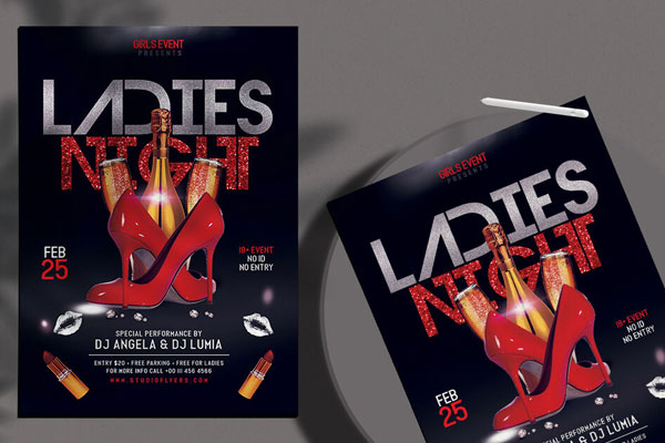 Luxury Ladies Nightclub and Concert Flyer Template (FREE) - Resource Boy