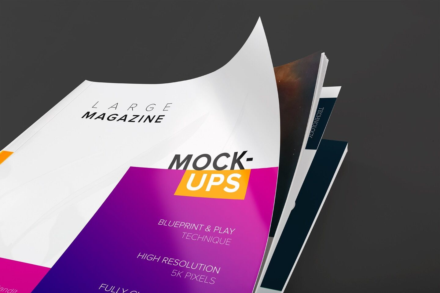 Magazine Cover Close Up View Mockup FREE PSD