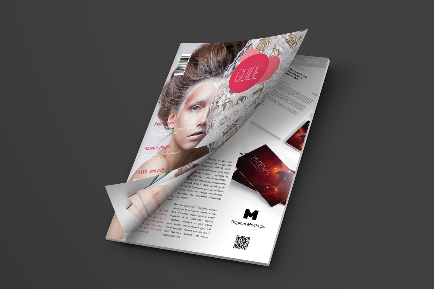 Magazine Semi-open Cover Mockup FREE PSD
