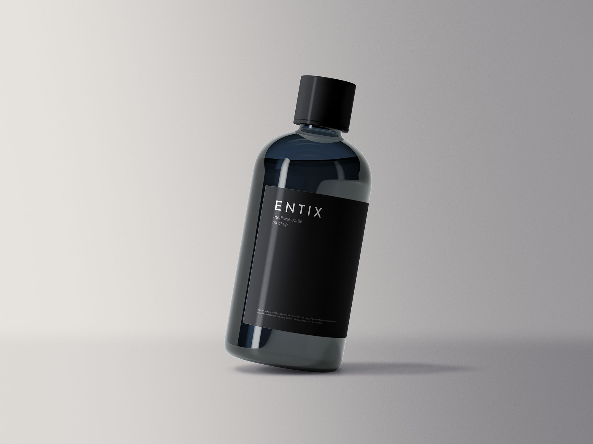 Medicine Bottle Mockup With Label And Adjustable Shadows FREE PSD