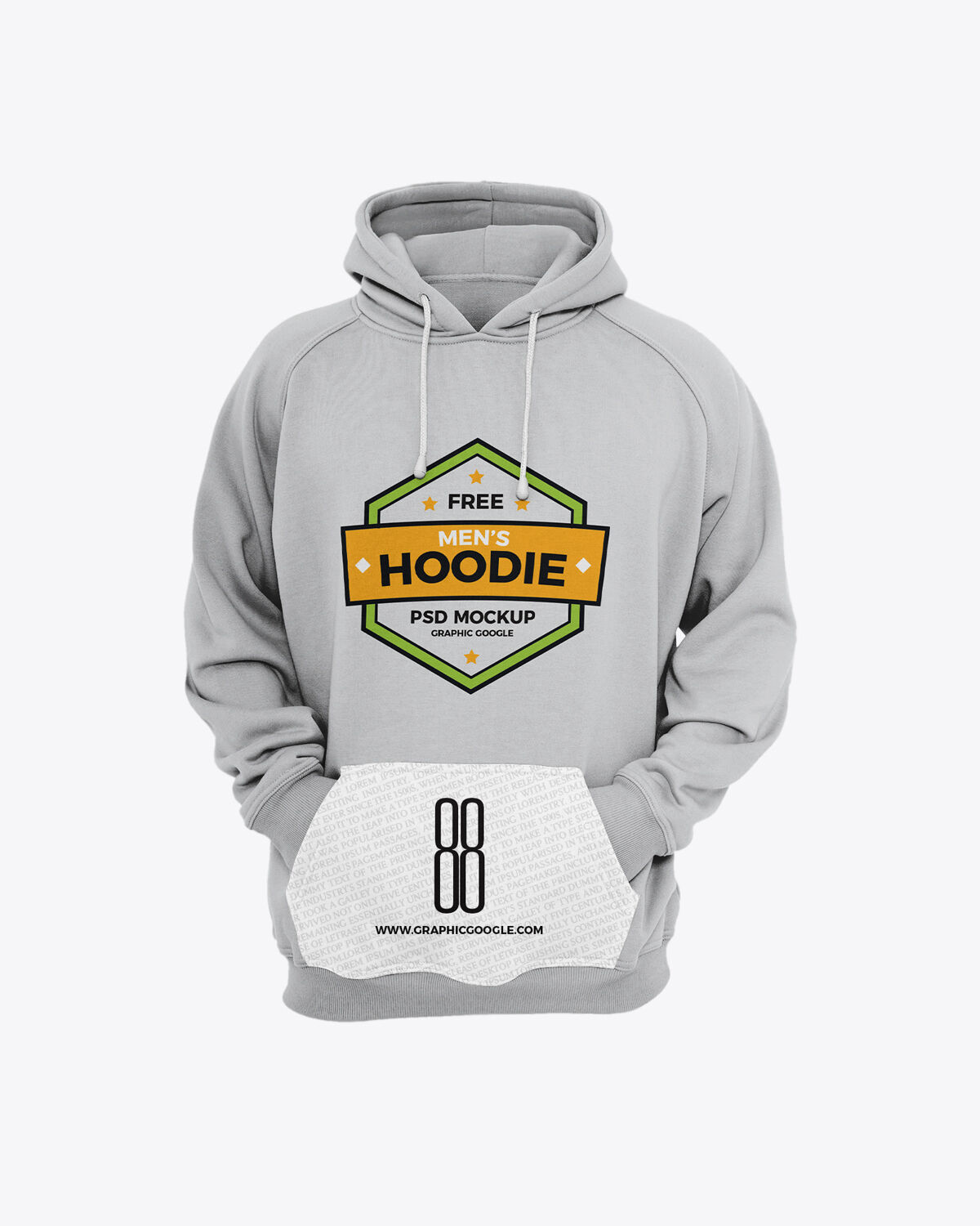 Men's 3D Hoodie With A Drawstring Mockup FREE PSD