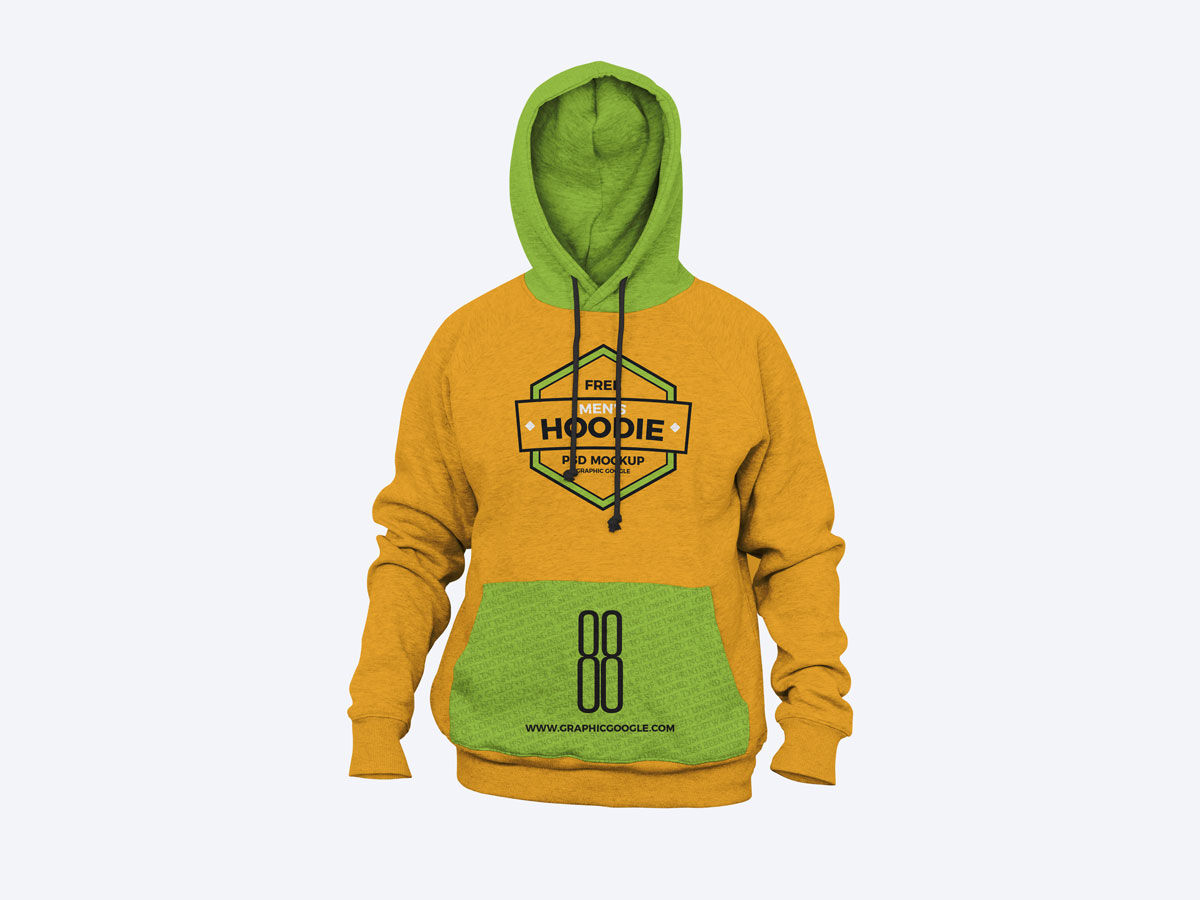 Men's 3D Hoodie With A Drawstring Mockup FREE PSD