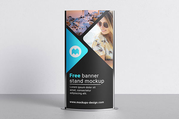 Mockup Display Stand with White and Black Background FREE PSD