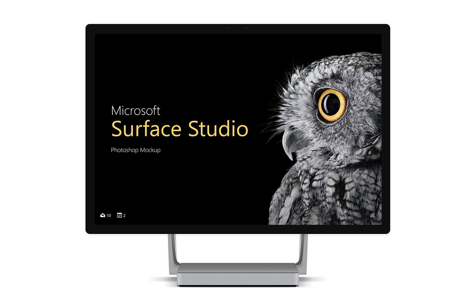 Mockup Displaying Front View of Microsoft Surface Studio FREE PSD