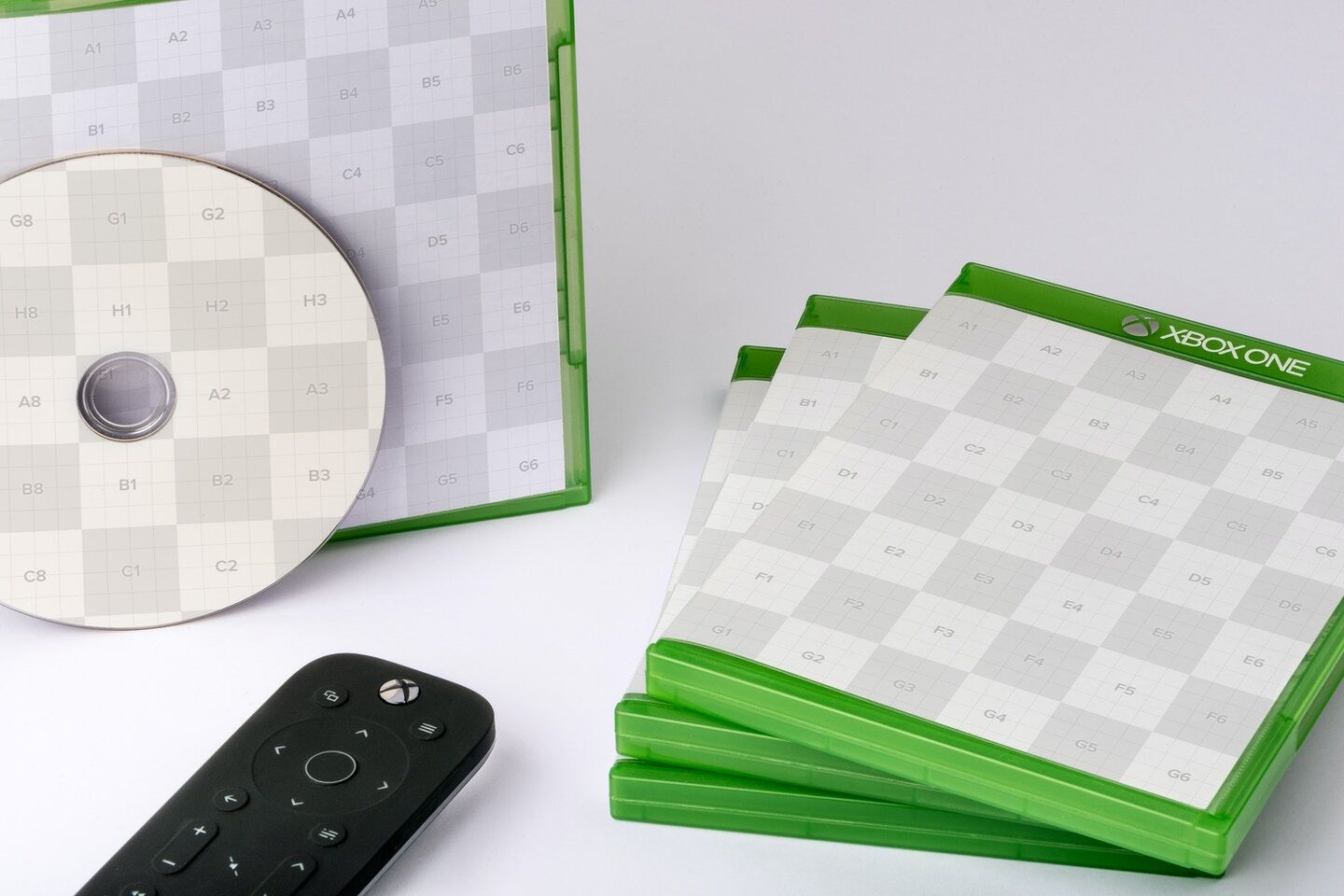 Mockup Featuring 4 Disk Cases for Xbox One FREE PSD