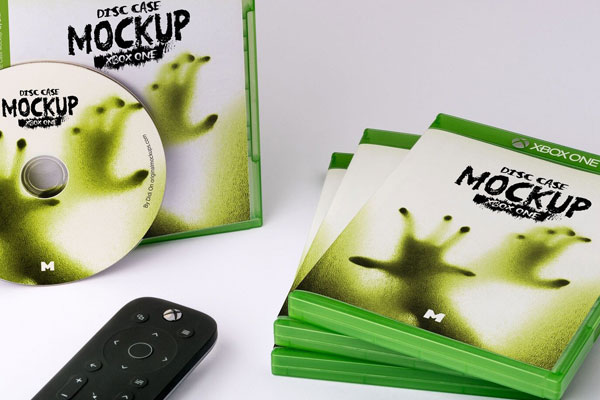 Mockup Featuring 4 Disk Cases for Xbox One FREE PSD