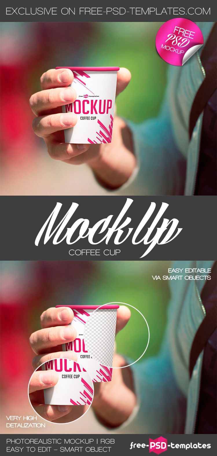 Mockup Featuring a Hand Holding a Disposable Hot Cup FREE PSD